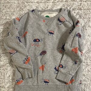 Mini Boden Gray Sweatshirt with Colorful Bug Print